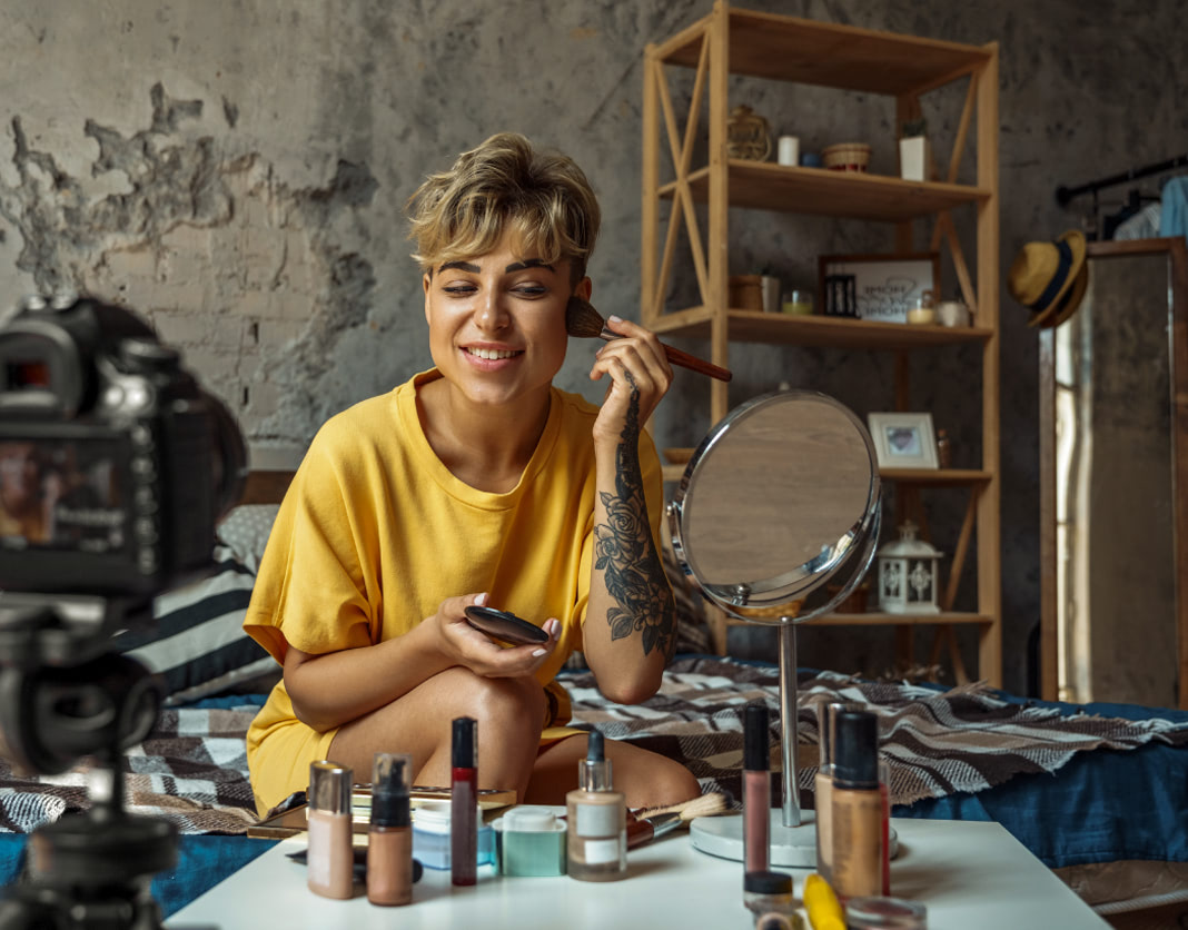 Creator applying makeup